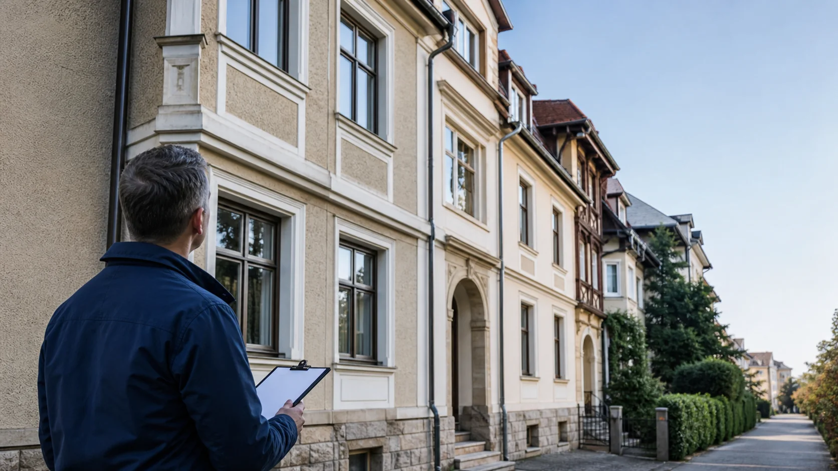 Zustandsprüfung an einem Mehrfamilienhaus für ein Restnutzungsdauer-Gutachten